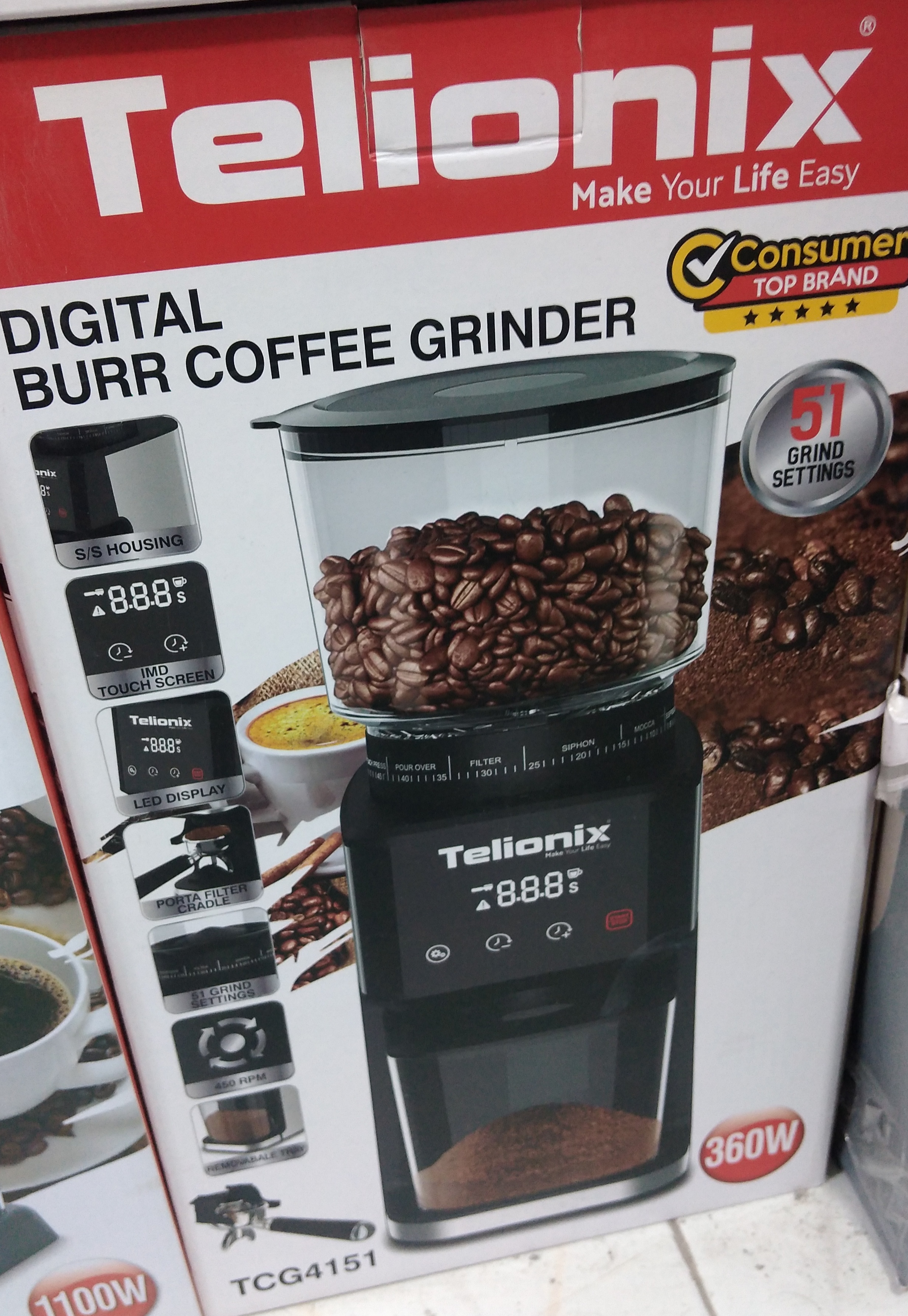 آسياب قهوه تلیونیکس TCG4151